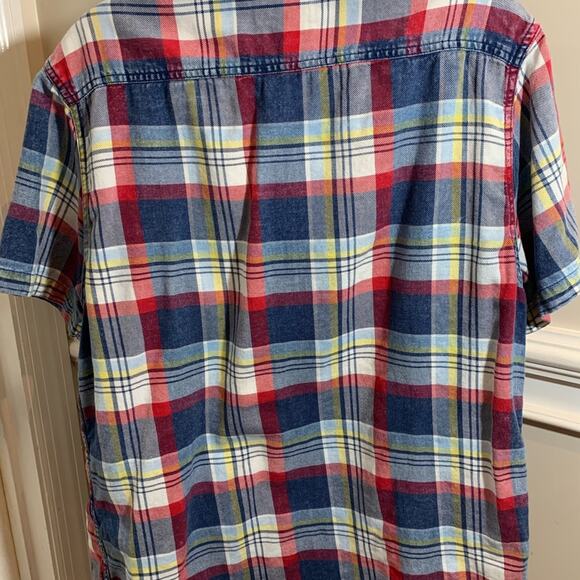 Zip code 1992 plaid men’s button up collar short sleeve shirt size L - Picture 3 of 7